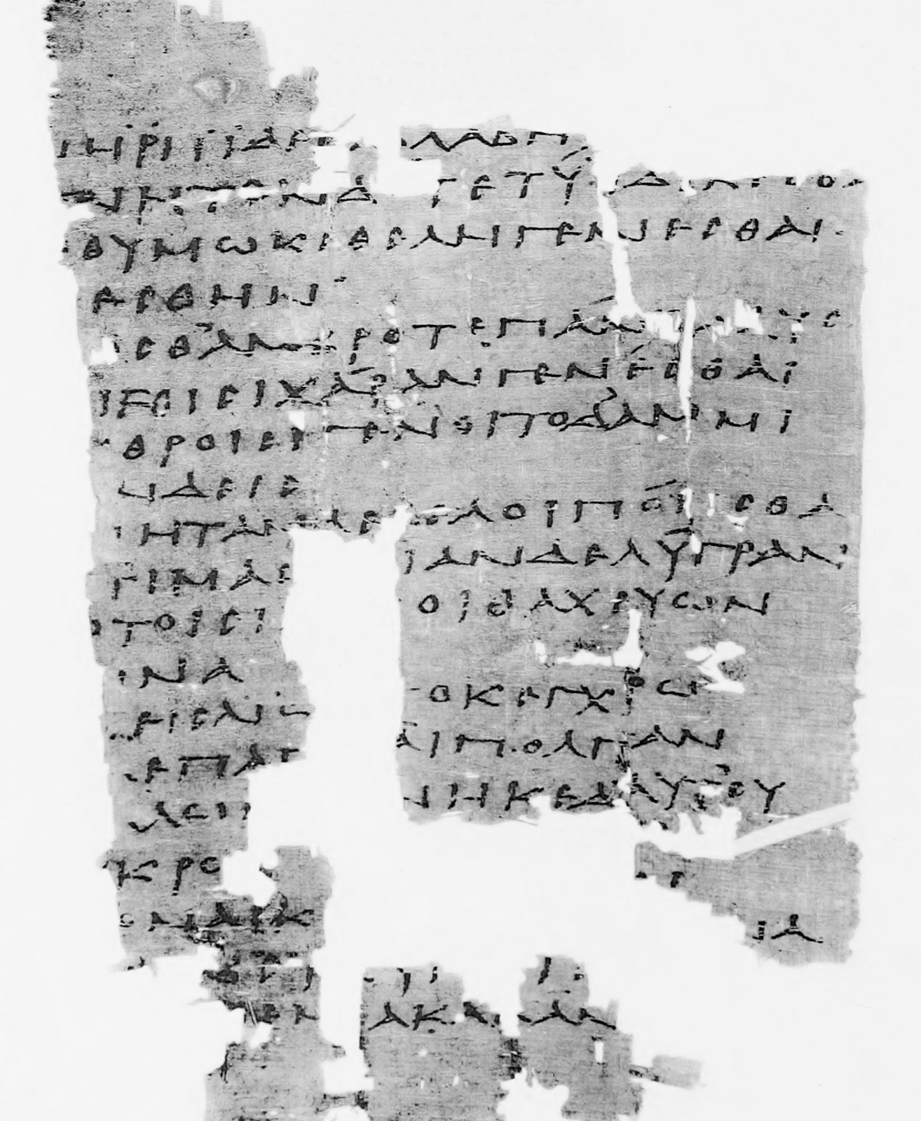 1898 printed plate of Papyrus Oxyrhynchus I 7, a fragment of Sappho.